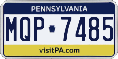PA license plate MQP7485