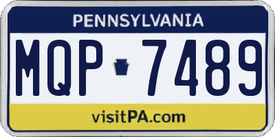PA license plate MQP7489