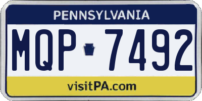 PA license plate MQP7492