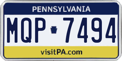 PA license plate MQP7494