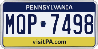 PA license plate MQP7498