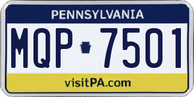 PA license plate MQP7501