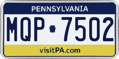 PA license plate MQP7502
