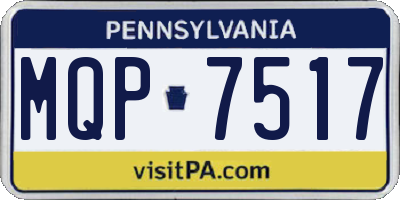 PA license plate MQP7517