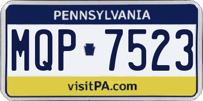 PA license plate MQP7523