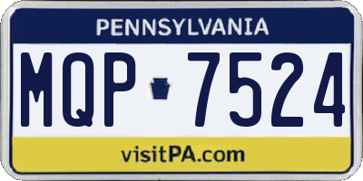 PA license plate MQP7524