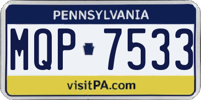 PA license plate MQP7533