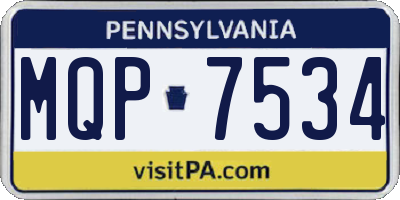 PA license plate MQP7534