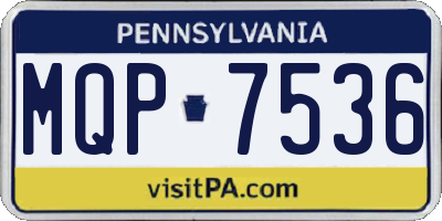 PA license plate MQP7536