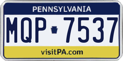 PA license plate MQP7537