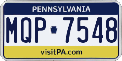 PA license plate MQP7548