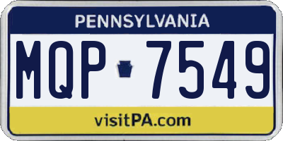 PA license plate MQP7549