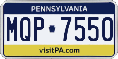 PA license plate MQP7550
