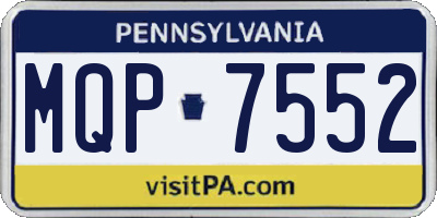 PA license plate MQP7552