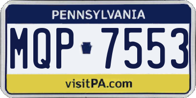 PA license plate MQP7553