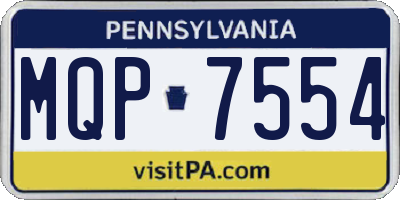 PA license plate MQP7554