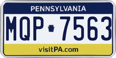 PA license plate MQP7563