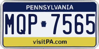 PA license plate MQP7565