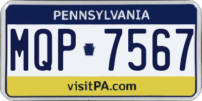 PA license plate MQP7567