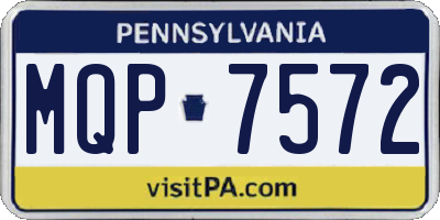 PA license plate MQP7572