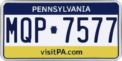PA license plate MQP7577