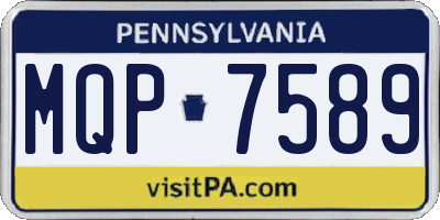 PA license plate MQP7589