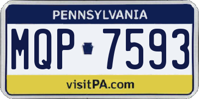 PA license plate MQP7593