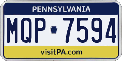 PA license plate MQP7594