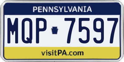PA license plate MQP7597