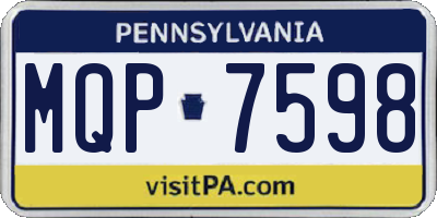 PA license plate MQP7598