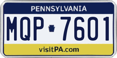 PA license plate MQP7601