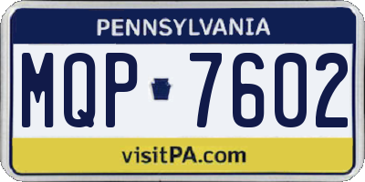 PA license plate MQP7602