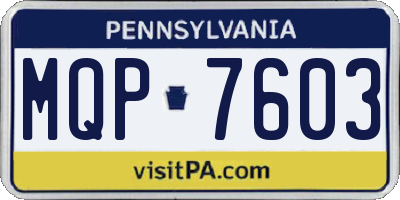 PA license plate MQP7603