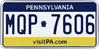 PA license plate MQP7606