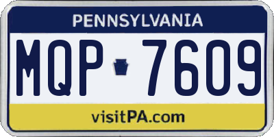 PA license plate MQP7609