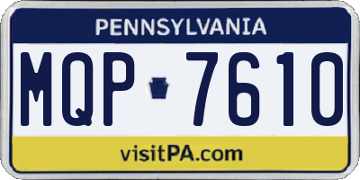 PA license plate MQP7610