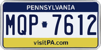 PA license plate MQP7612