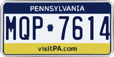 PA license plate MQP7614