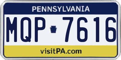 PA license plate MQP7616