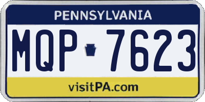 PA license plate MQP7623