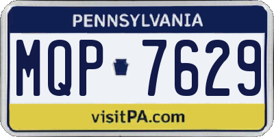 PA license plate MQP7629