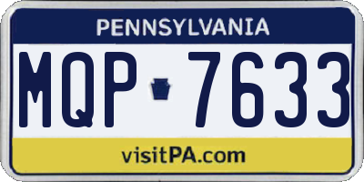 PA license plate MQP7633