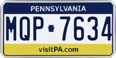 PA license plate MQP7634