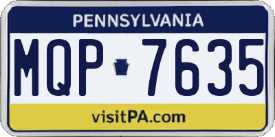 PA license plate MQP7635