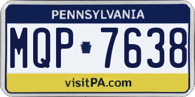PA license plate MQP7638