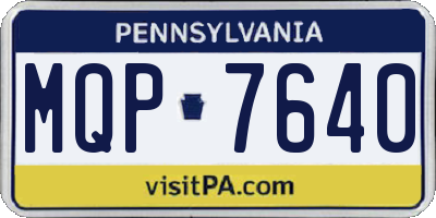 PA license plate MQP7640