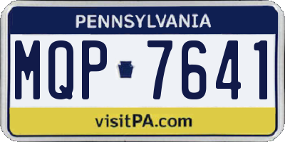 PA license plate MQP7641