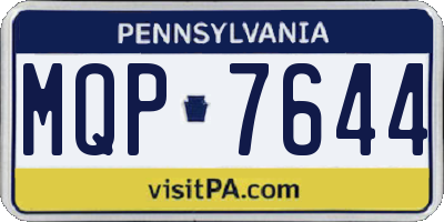 PA license plate MQP7644