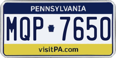 PA license plate MQP7650