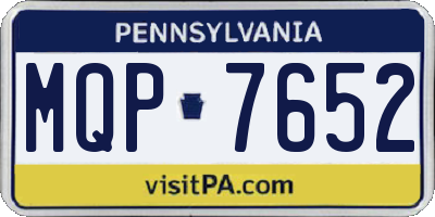 PA license plate MQP7652